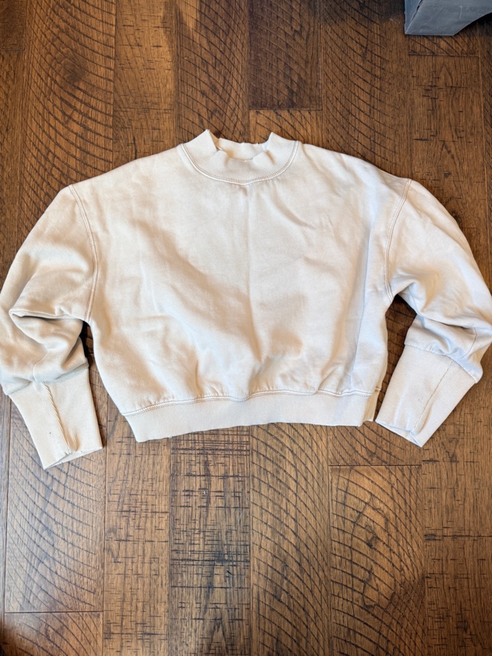 We The Free Cropped Hoodie in Light Beige